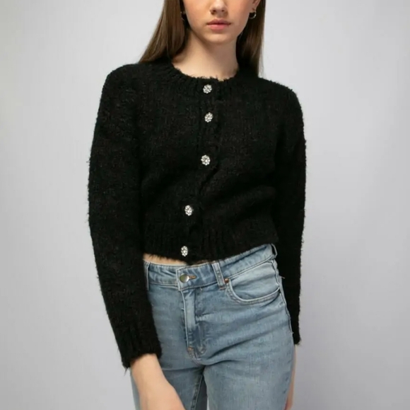 1960's Black Chunky Cardigan - Picture 3 of 7